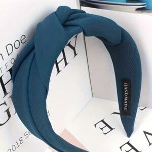 Hand Made Dark Blue Wide Knot Headband